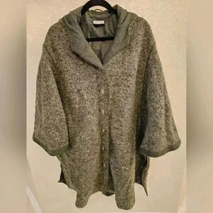 MEICO LANDHAUS LOOK WOOL BLEND COAT GREEN CARDIGAN LAGENLOOK ONE SIZE